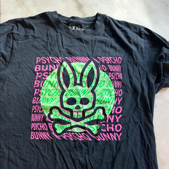 Psycho Bunny Black Tee with Vibrant Graphic - Picture 1 of 1